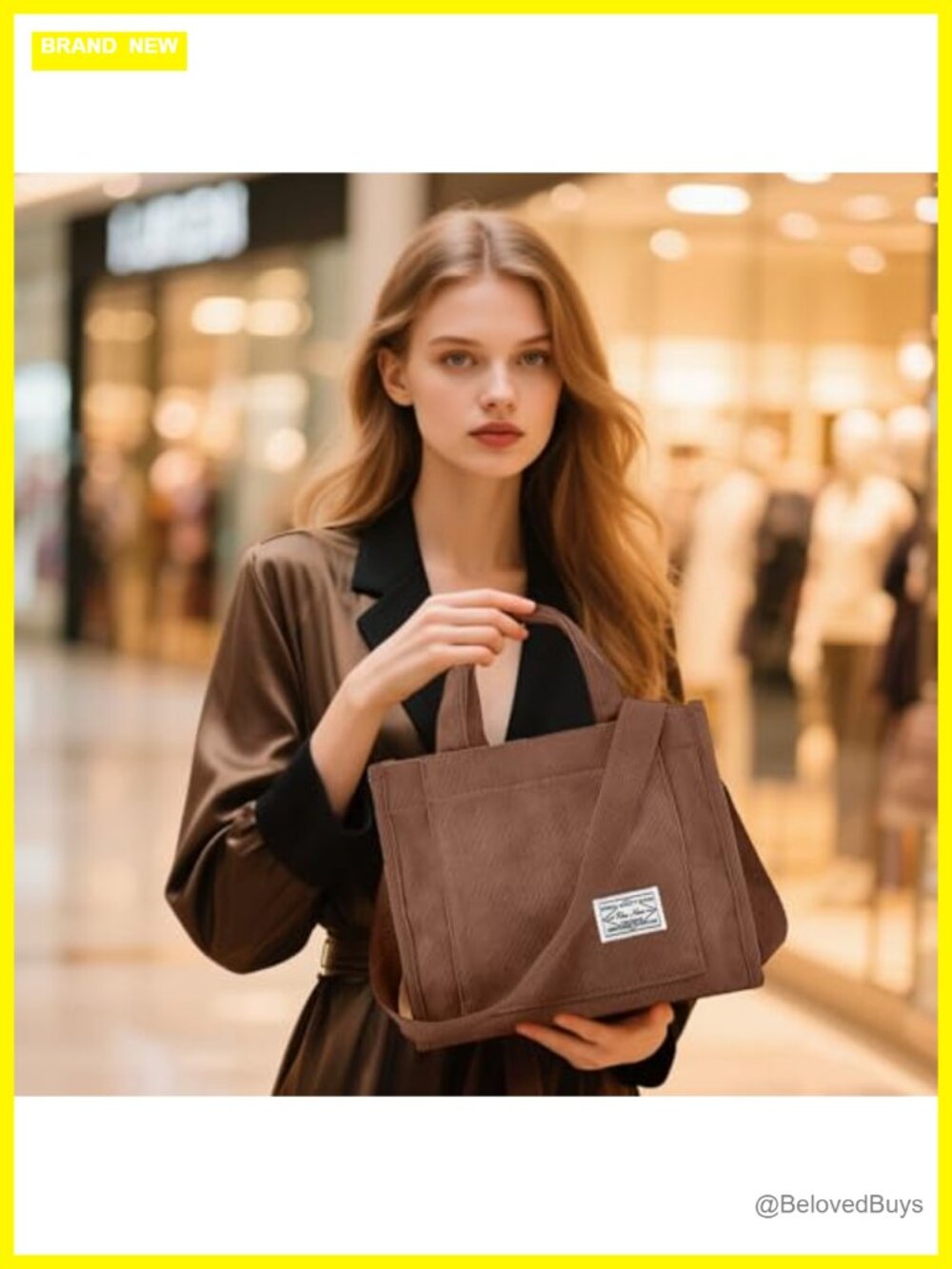Corduroy Tote Bag Crossbody Travel Shoulder Handbag Mini Work Purse